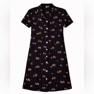 David Dart Rayon Black Printed Dress